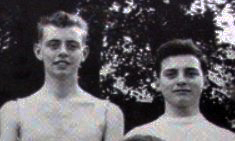 Jim Griffiths next to his friend Denis in 1950's